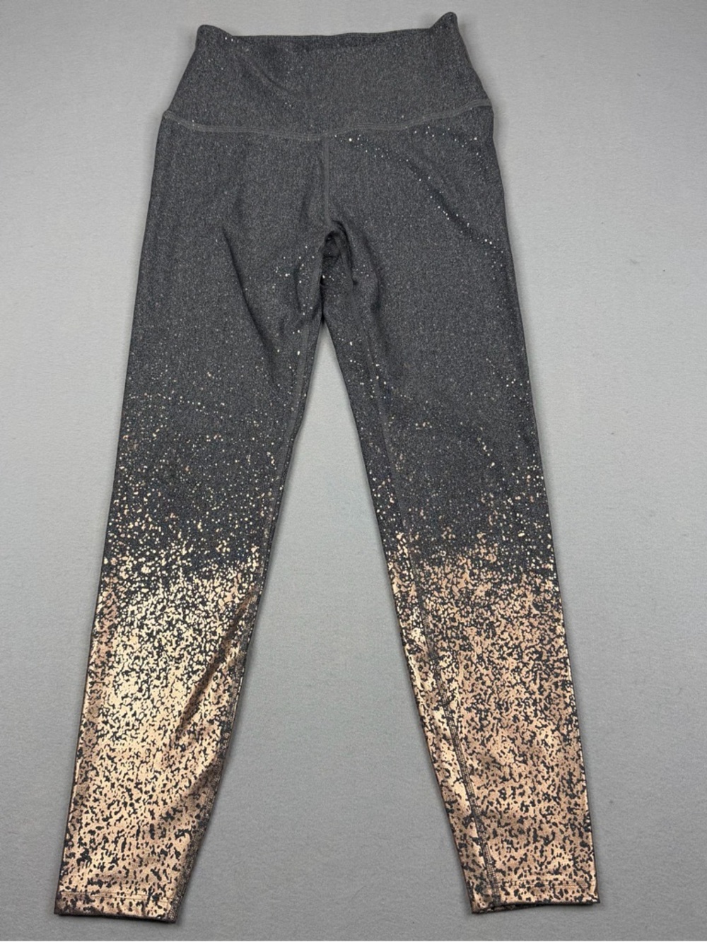 Beyond Yoga Alloy Ombre Leggings L Gray Rose Gold Metallic High Rise NWOT